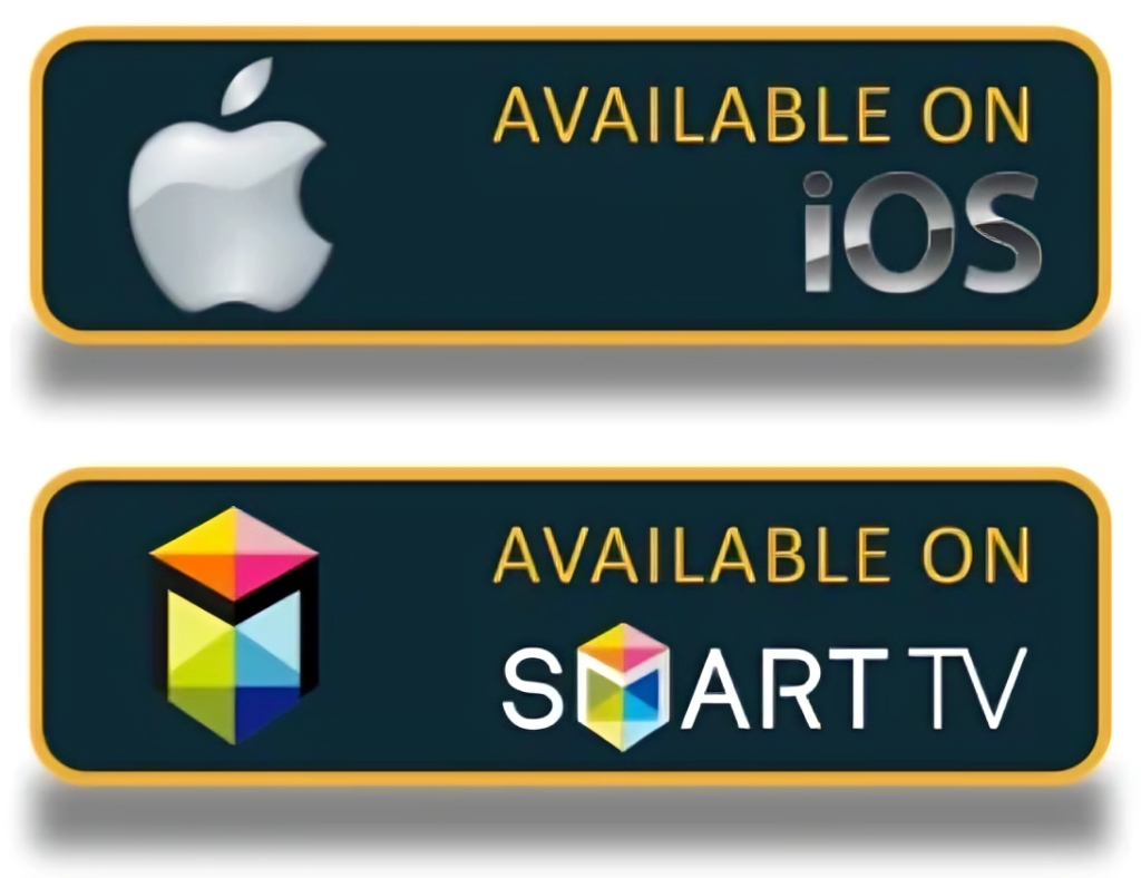 IPTV app available on Apple iOS devices and Smart TV systems and platforms